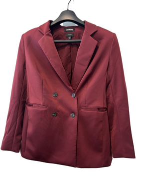 Express Double-Breasted Blazer in Deep Wine